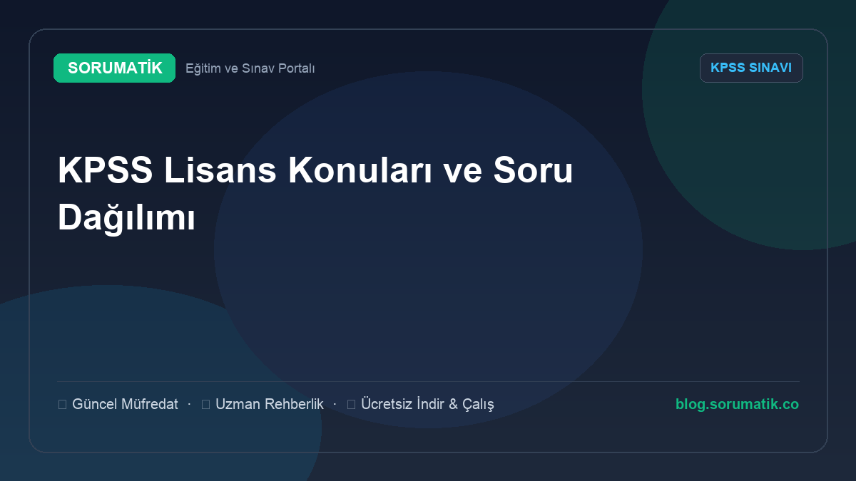 KPSS Lisans Konuları ve Soru Dağılımı