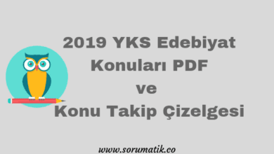 2019 YKS Edebiyat Konuları PDF