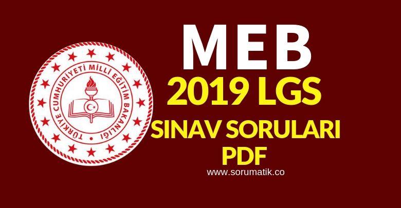 2019 LGS Sınav Soruları ve Cevap Anahtarı PDF-MEB