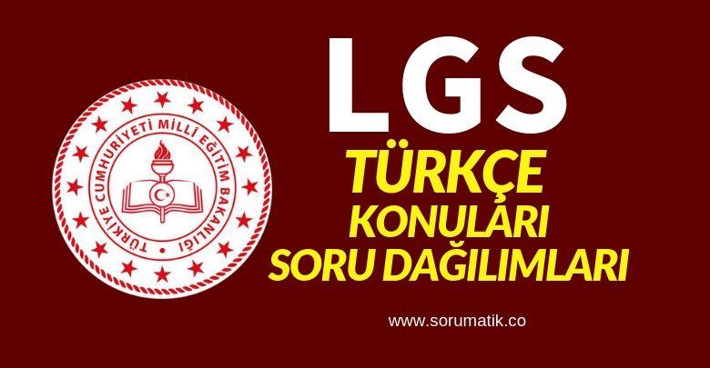 8.Sınıf 2020 LGS Türkçe Konuları ve Soru Dağılımları-MEB 3