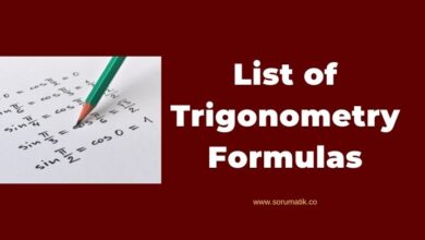 List of Trigonometry Formulas