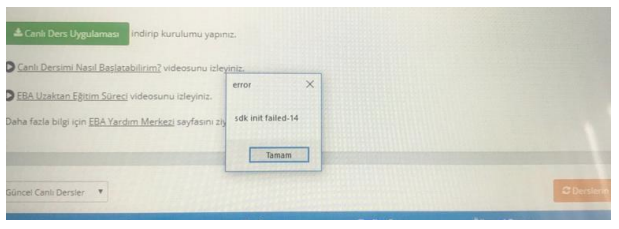 SDK init failed -14 veya SDK failed hatası ve Çözümü