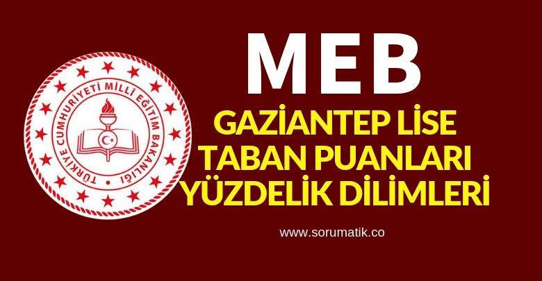 2019 Gaziantep Lise Taban Puanları ve Yüzdelik Dilimleri-MEB