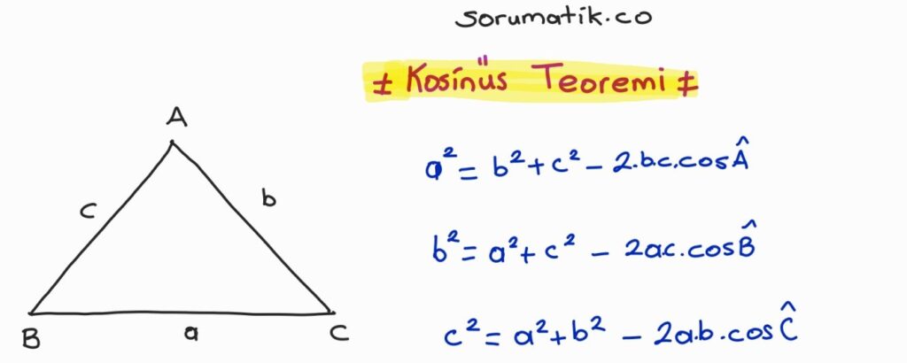 kosinüs teoremi formülü