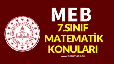 MEB 7.Sınıf Matematik Konuları-Üniteleri (Yeni Müfredat)