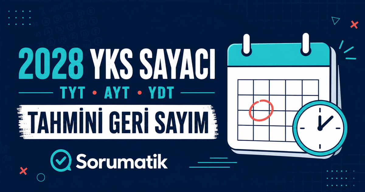 2028 tahmini YKS TYT AYT YDT geri sayım sayacı görseli