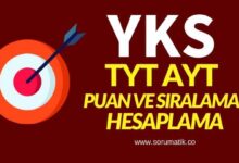 YKS TYT AYT Puan Hesaplama - TYT AYT Sıralama Hesaplama 2020
